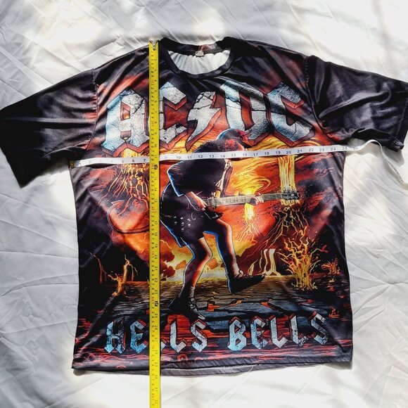 AC/DC Hells Bells Polyester Graphic T-shirt Size 3XL - Picture 2 of 9
